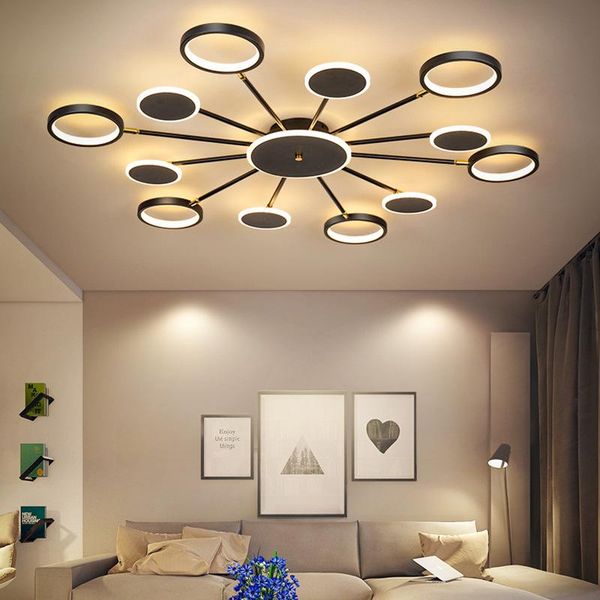 

ceiling lights black or gold modern simple light dining living room multi-head indoor bedroom home deco led surface mount panel lamp