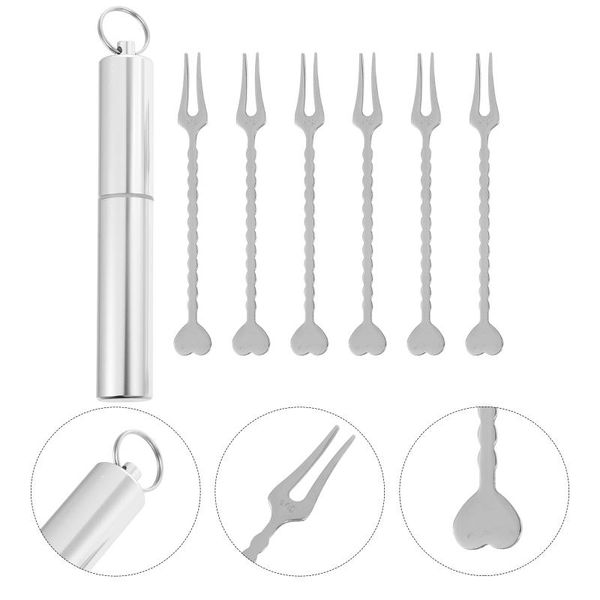 

forks 1 set stainless steel fruit appetizer picks (silver)