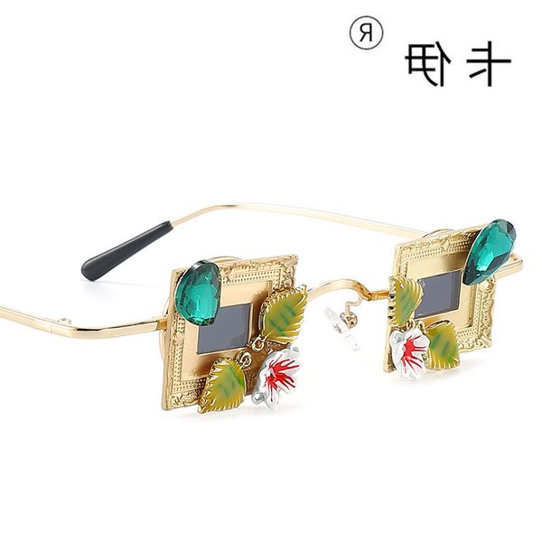 

party gorgeous craft sunglasses show diamond inlaid fashion funny glasses, Silver