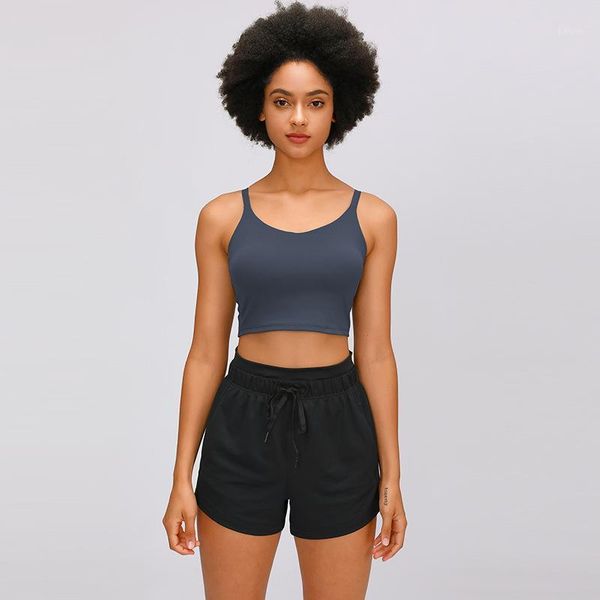

yoga outfit style matte naked half outer wear suit with chest pad classic buckle beauty back sports vest