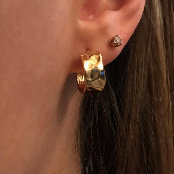 

hoop & huggie gold color abstract irregular earrings for women geometric statement personality earring wholesale, Golden;silver