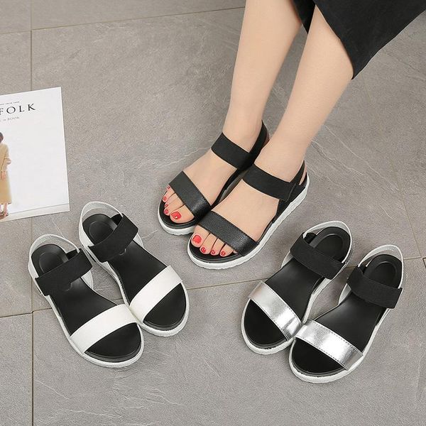 

fashion shoes woman summer sandals peep-toe low roman ladies flip flops sandalia feminina nice, Black