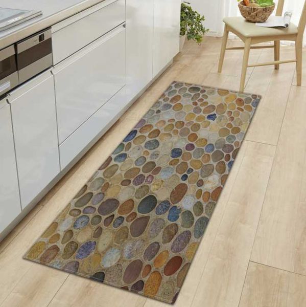 

carpets kitchen mat entrance doormat cobblestone pattern home bedroom bedside floor decoration carpet bath balcony hallway anti-slip rug