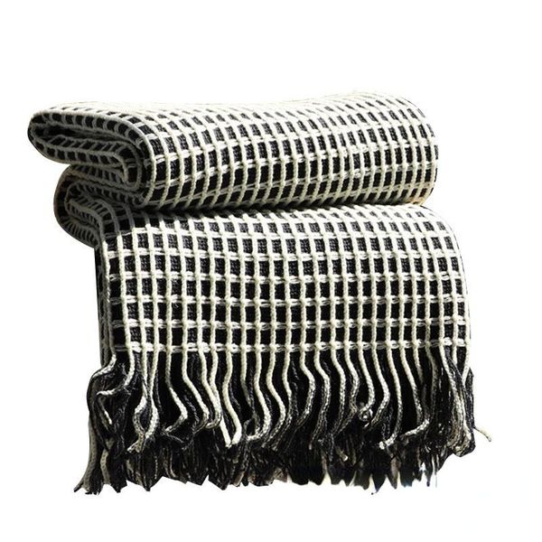 

blankets nordic cold wind waffle blanket model room decorative bed end with and towel leisure napping