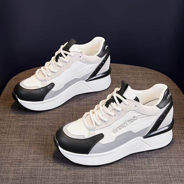 

new style spring autumn womens chunky sneakers shoes fashion rainbow thick bottom internal increase girls shoes sneakers