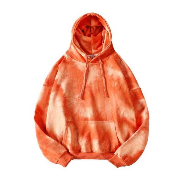 

hip hop hoodie fashion tie dyeing casual pullover blue autumn hoody sweatshirts streetwear popping 210601, Black
