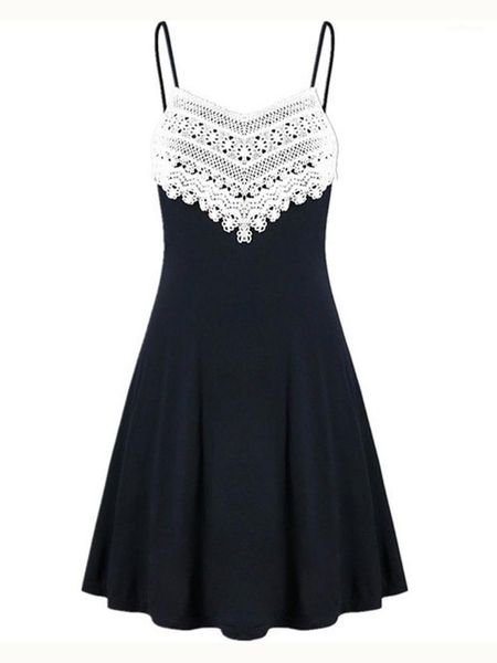 

casual dresses lace strap dress with corset sundresses women summer 2021 tank backless black skirt s-xl, Black;gray