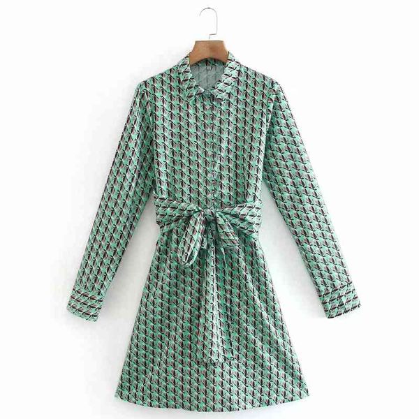 

women fashion digital placement print sashes mini shirt dress female long sleeve clothes casual lady loose vestido d6875 210430, Black;gray