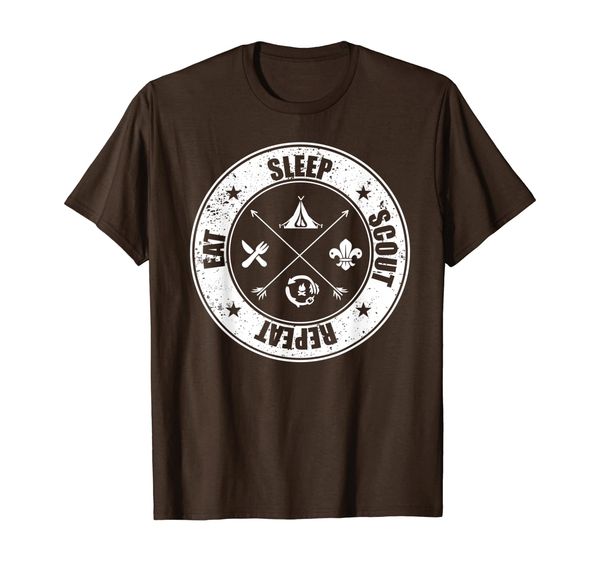 

eat sleep scout repeat scouting lover survival t-shirt, White;black