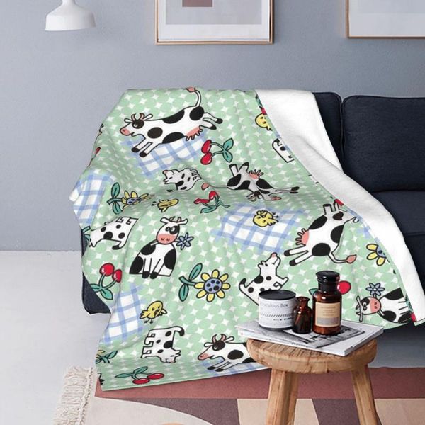 

blankets crop cow flannel textile decor animal portable super soft throw blanket for sofa couch plush thin quilt