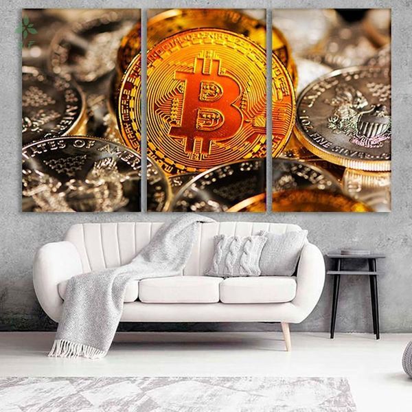 

paintings abstract wall art bit coin canvas modern print decor money artwork