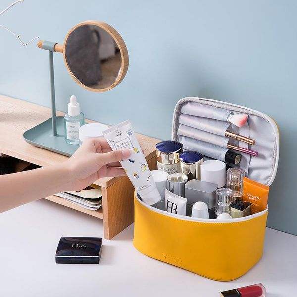 

storage bags pu portable cosmetic case bag skin care products lipstick eyeliner toiletries pocket high capacity makeup organizer