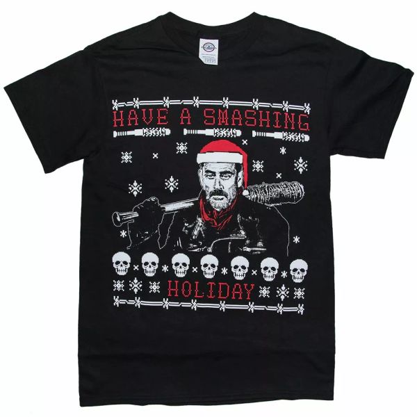 

the walking dead negan have a smashing holiday t shirt sizes s to 3, White;black