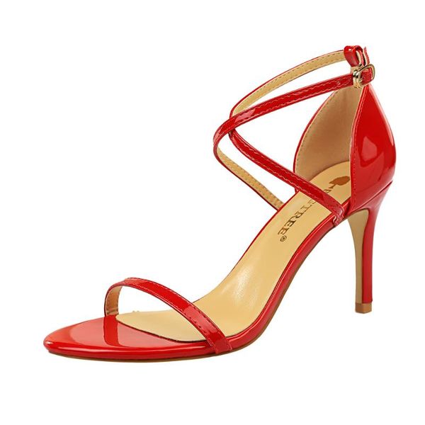 

open toe heels elegant shoes for woman thin high sandals women summer wedding stiletto k0152, Black