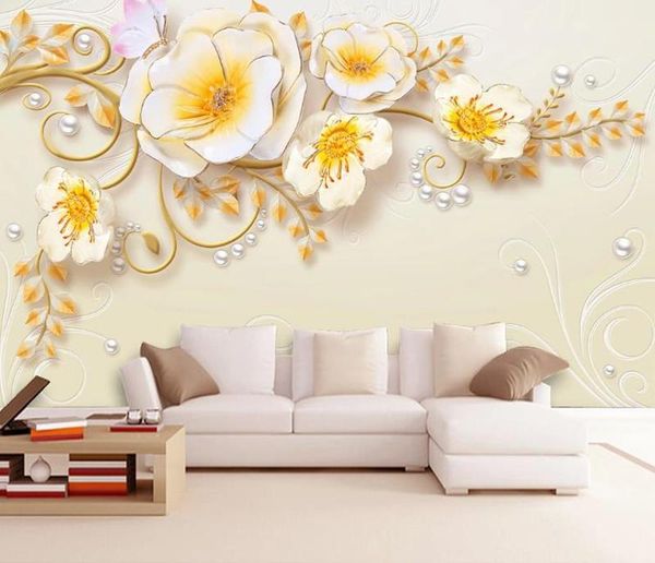 

wallpapers 3d wallpaper hd stereo embossed magnolia pearl po wall murals living room study backdrop paper home decor