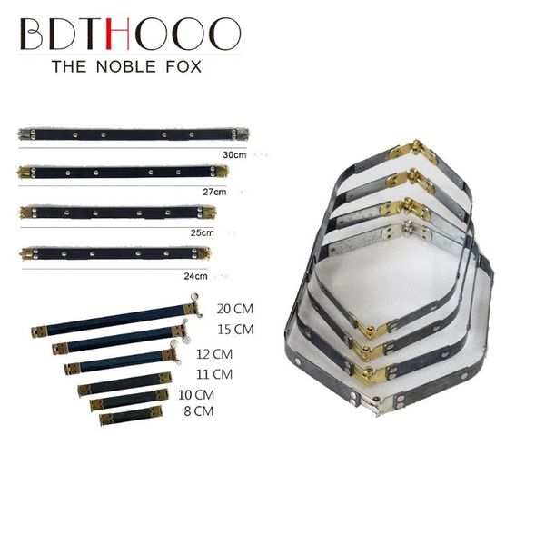 

bag parts & accessories wholesale 8cm 10cm 12cm 15cm 20cm 24cm 25cm 27cm 30cm metal internal flex frame purse spring clasp, Black