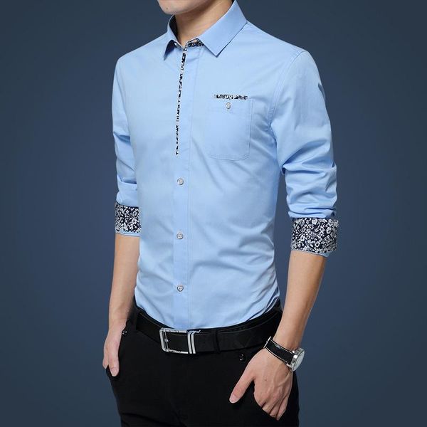 

men's casual shirts 2021 long sleeve shirt korean slim trend no iron fashion young wear, White;black