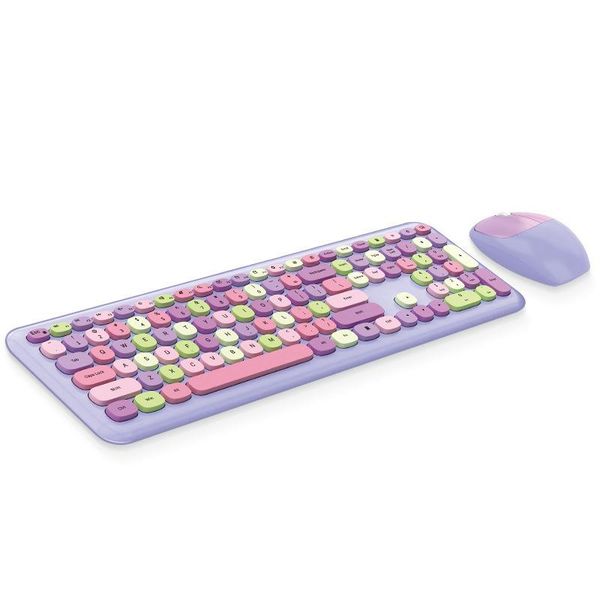 

macaron round keyboard color lipstick girl wireless mouse punk office suite for windows xp/win7/win8/win10 keyboards