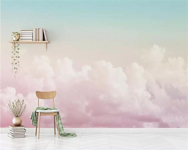 

wallpapers wellyu custom wallpaper 3d po murals beautiful pink sky cloud sofa background wall paper living room decorative painting3d