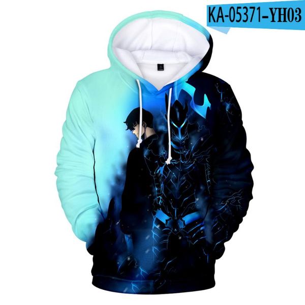 

men's hoodies & sweatshirts personality creative novelty solo leveling 3d hoodie fall winer tracksuits sportswear kid size cool casual, Black