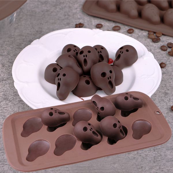 Stampo per teschio di Halloween Stampo per cioccolato in silicone Cottura raccapricciante Caramella fai-da-te divertente e divertente