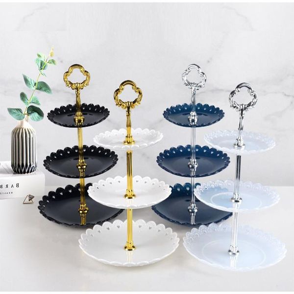 

kitchen storage & organization 3-layers european fruit plate dessert table snack tray wedding party cake stand afternoon tea candy home deco