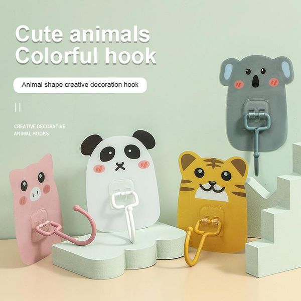 

cute animal hook bathroom kitchen cartoon no hole large viscose coat hooks & rails