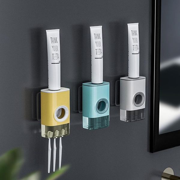 

toothbrush holders home toothpaste squeezer easy dispenser holder bathroom accessories wall-mounted rack