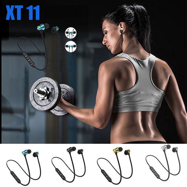 

magnetic xt11 wireless bluetooth headphones stereo fitness running sport earphones headset bt 4.2 with mic mp3 earbud
