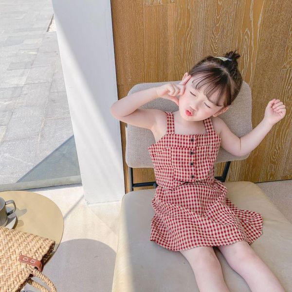 

clothing sets 2021 summer arrival girls fashion plaid skirts clothes, White