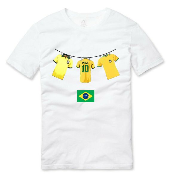 

retro brazil shirts washing line football t shirt white, White;black
