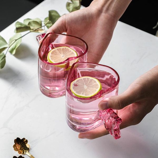 

whiskey korea glass cup cute milk nordic transparent resistant drinkware verres pour boire drinking glasses ea60bl wine