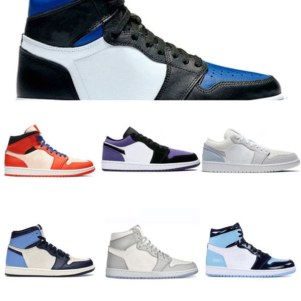 

jumpman 1 1s high travis fearless obsidian unc mens women basketball shoes banned bred toe chicago men sport shoesv848