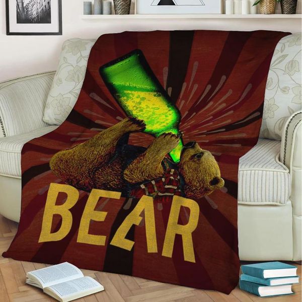 

blankets beer bear flannel throw blanket 3d printed keep warm sofa child home decor textiles dream family gift