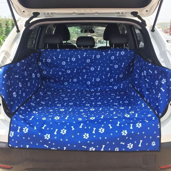 

venxuis waterproof blue cat dog car suv trunk mat oxford bone footprint pet seat covers travel for pets kennels & pens