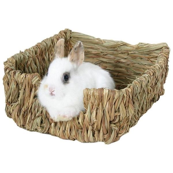 

s woven grass small pet hamster guinea pig cage nest house chew toy bed animal supplies