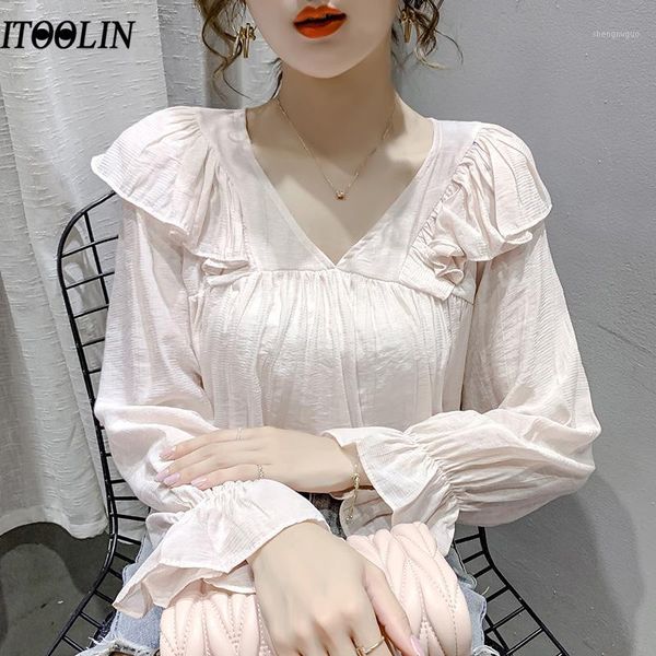

fashion woman blouses 2021 korean style plus size shirt elegant autumn female clothing women's & shirts, White