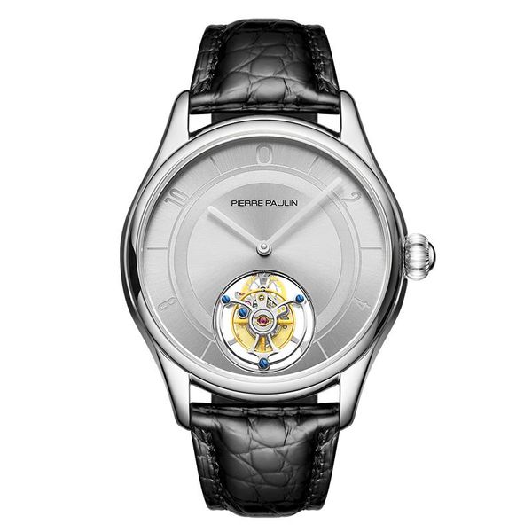 

wristwatches tourbillon watch mechanical sapphire crystal business gift designer men watches personality male wristwatch, Slivery;brown