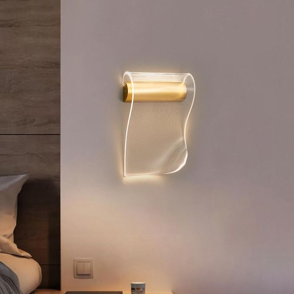 

luxury nordic simple modern led wall lamp creative web celebrity personality bedroom bedside corridor background light