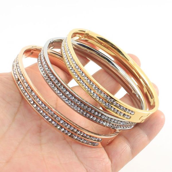 

bangle fashion stainless steel jewelry simple bracelet gold color for women gift bryzagcc, Black