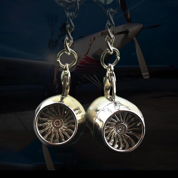 

keychains stylish creative airplane engine shape hanging pendant car keychain key ring handbag decoration anti-corrosion portable, Silver