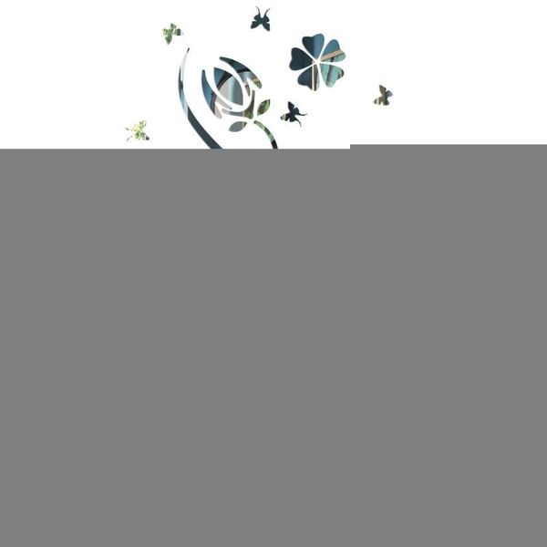 

wall clocks vorcool 3d acrylic sticker flower and vase mirror eco-friendly decals for bedroom living room bathroom decorat