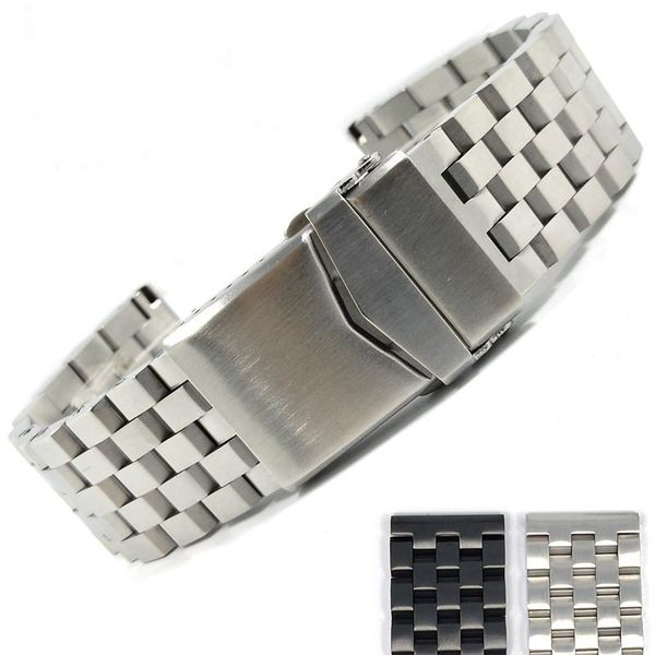 

watch bands accessories band for tag high-end solid stainless steel strap fashion casual bracelet 22mm, Black;brown