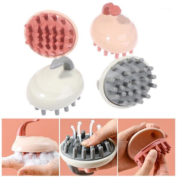 

1pcs multifunctional shampoo brush handheld abs scalp massage shower hair comb mini head meridian brushes1, Silver
