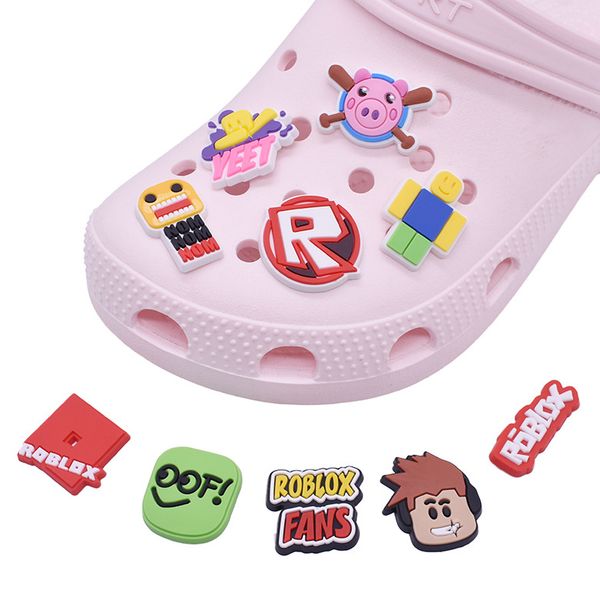 

colorful shoe parts accessories charm decoration buckle jibitz for croc charms clog buttons, White;pink