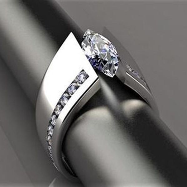 

wedding rings exquisite horse eye white cut zircon engagement silver color finger for women fashion accessories, Slivery;golden