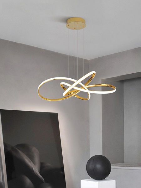 

chandeliers nordic post-modern minimalist light restaurant line lamp bedroom super bright led chandelier golden luxury creative design art