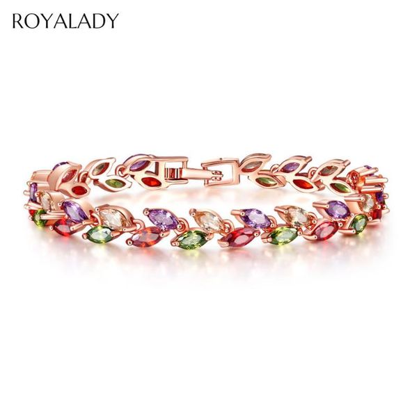 

charm bracelets rose gold colorful crystal bracelet for women 2021 cubic zircon snake chain bangle collier femme bridal wedding jewelry, Golden;silver