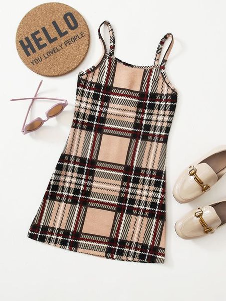 

toddler girls plaid fitted dress she, Red;yellow