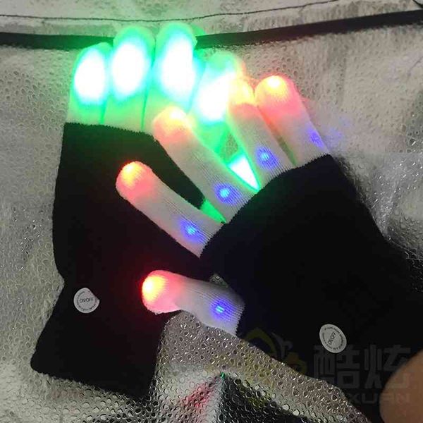 

luminous colorful led black halloween festival atmosphere supplies flash luminous gloves
